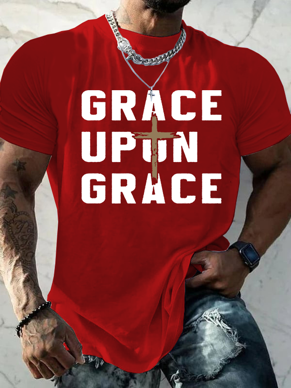 Grace Upon Grace Jesus God Christian Cotton T-Shirt