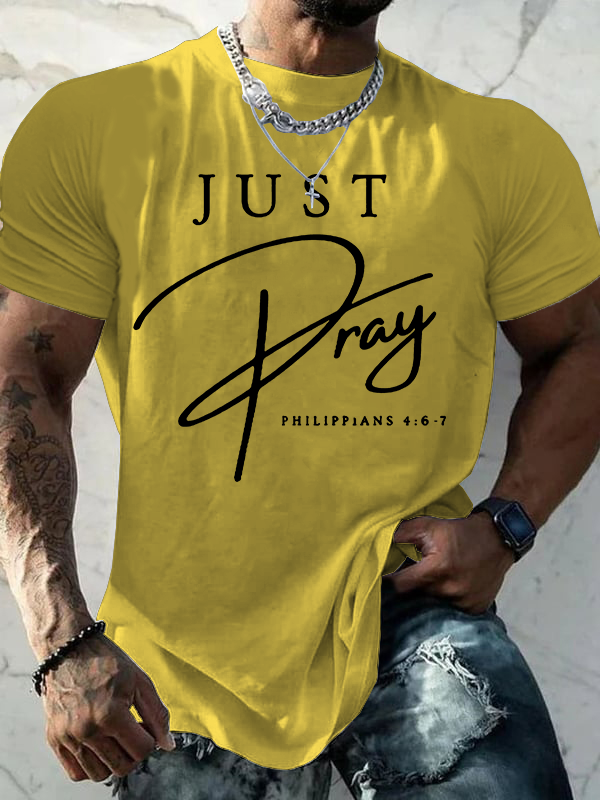 Just Pray Jesus God Christian Cotton T-Shirt