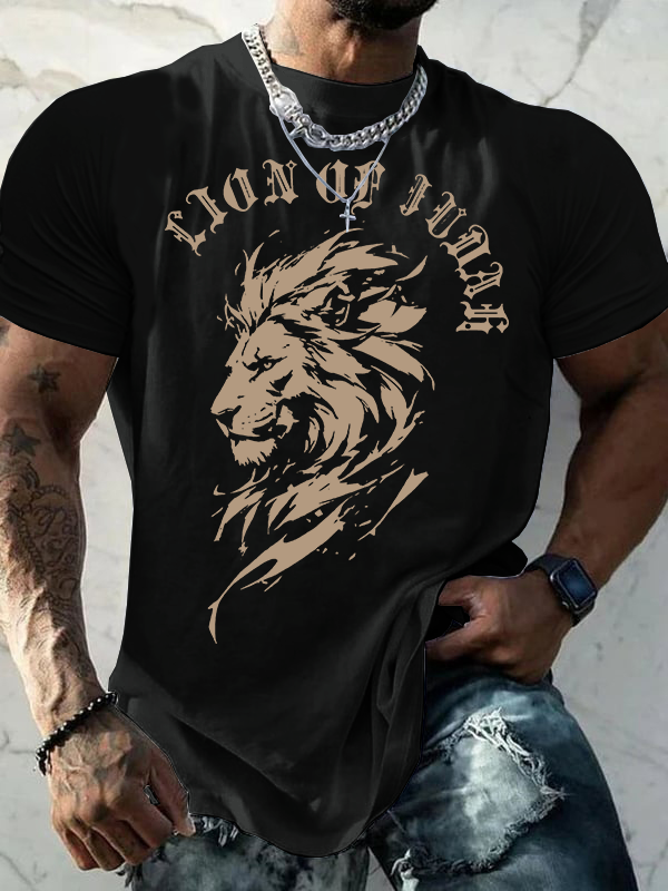 Lion Of Judah  Jesus God Christian Cotton T-Shirt