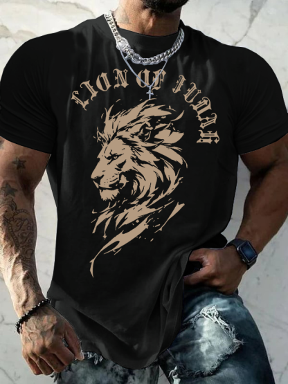 Lion Of Judah  Jesus God Christian Cotton T-Shirt