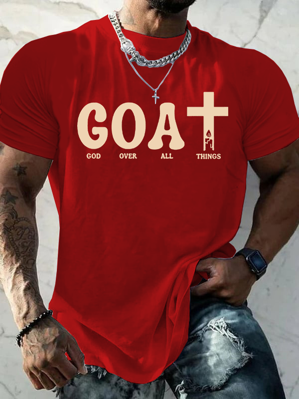 God Over All Things Jesus God Christian Cotton T-Shirt