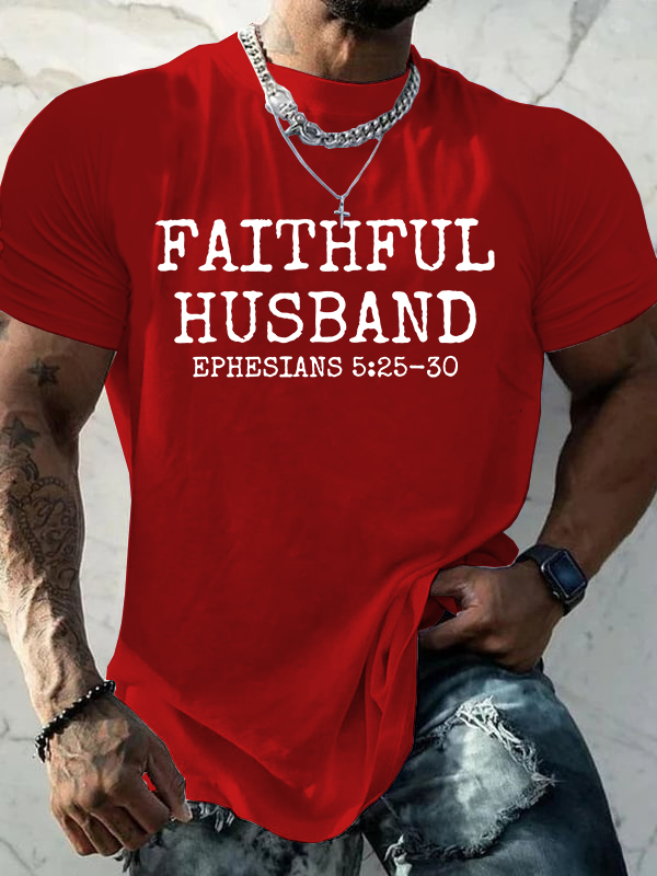 Faithful Husband Jesus God Christian Cotton T-Shirt