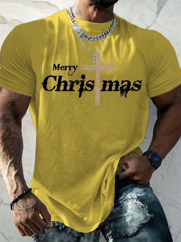 Merry Chrismas  Jesus God Christian Cotton T-Shirt