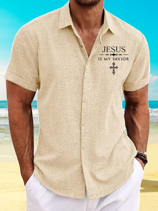 Jesus Is My Savior Jesus God Christian Short Sleeve Shirt