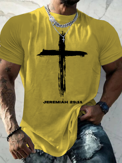 Jeremiah Cross Jesus God Christian Cotton T-Shirt
