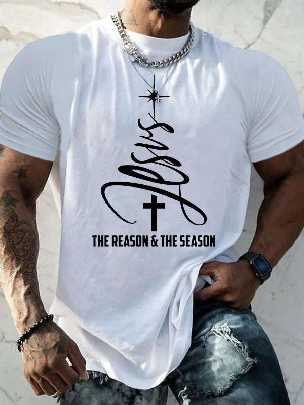 Man Of God Husband Dad Jesus God Christian Cotton T-Shirt