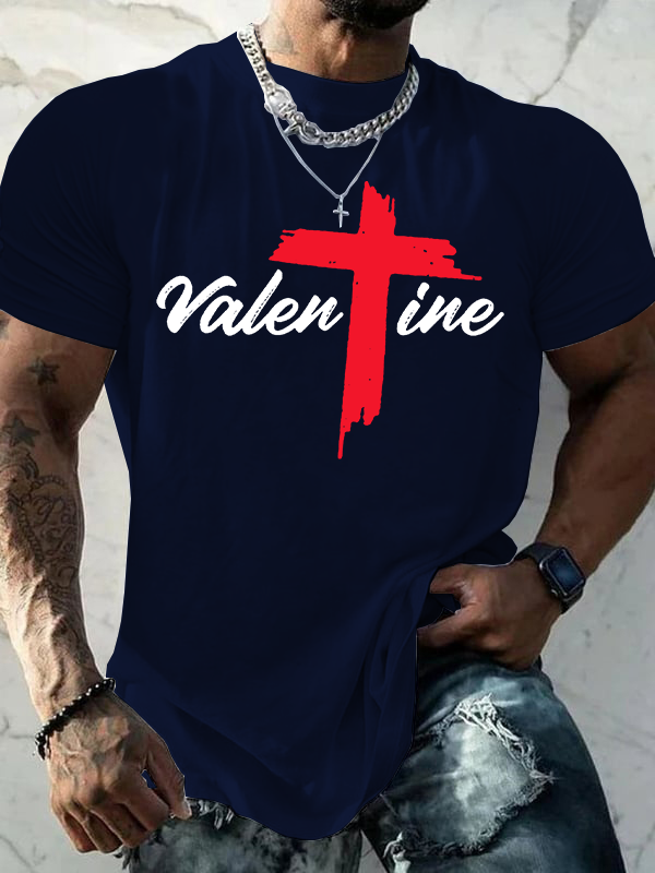 Valentine Jesus God Christian Cotton T-Shirt