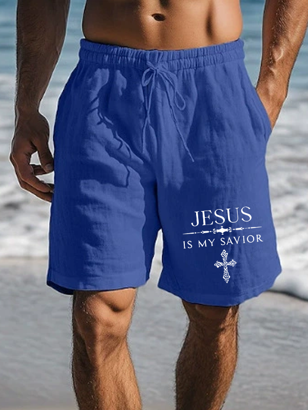 Jesus Is My Savior Christian Beach Shorts