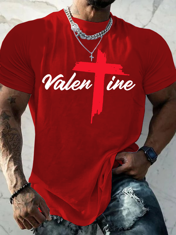 Valentine Jesus God Christian Cotton T-Shirt