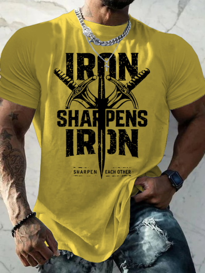Iron Sharpens Iron Jesus God Christian Cotton T-Shirt
