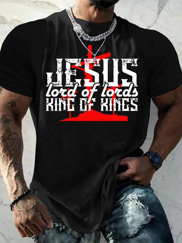 King Of Kings Lord Of Lords Jesus God Christian Cotton T-Shirt