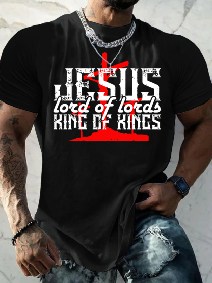 King Of Kings Lord Of Lords Jesus God Christian Cotton T-Shirt