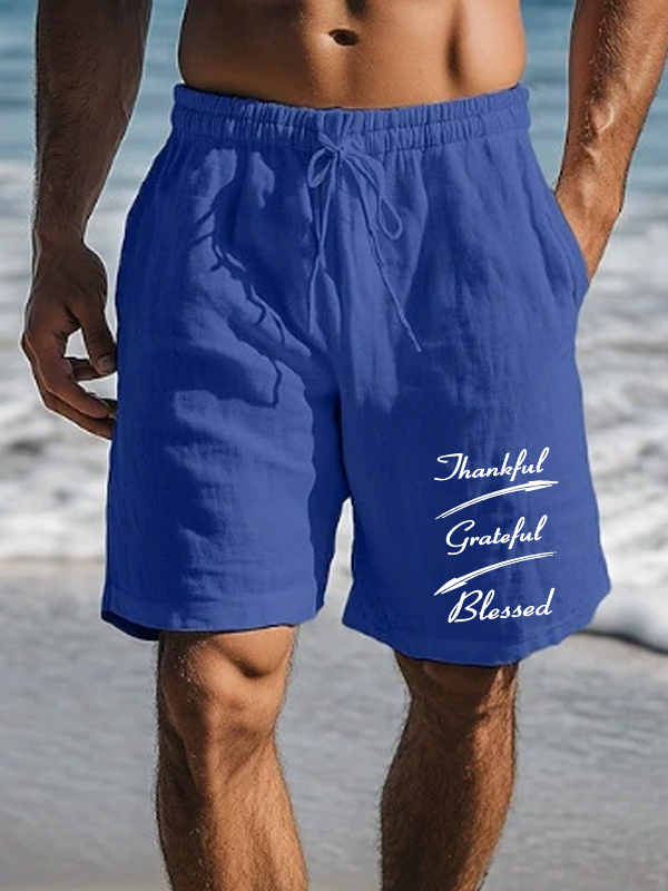 Thankful Grateful Blessed Christian Beach Shorts