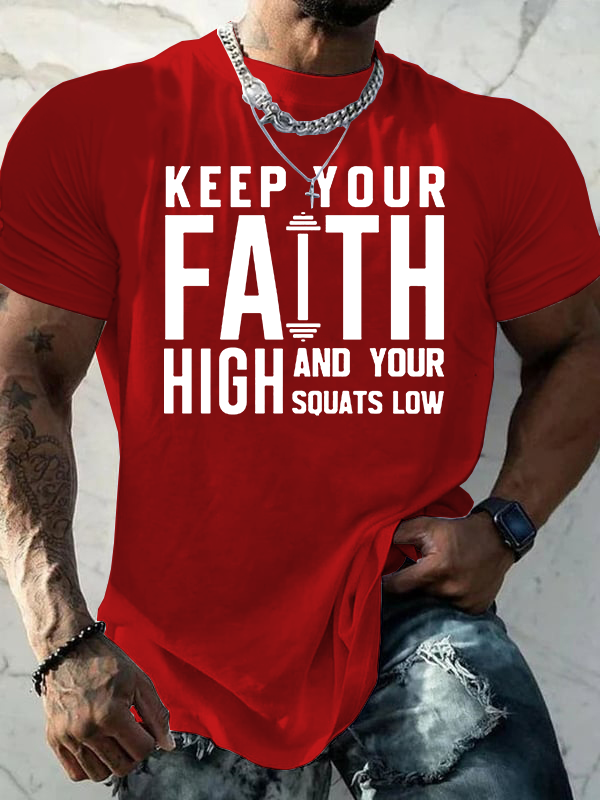 Keep Your Faith High Jesus God Christian Cotton T-Shirt