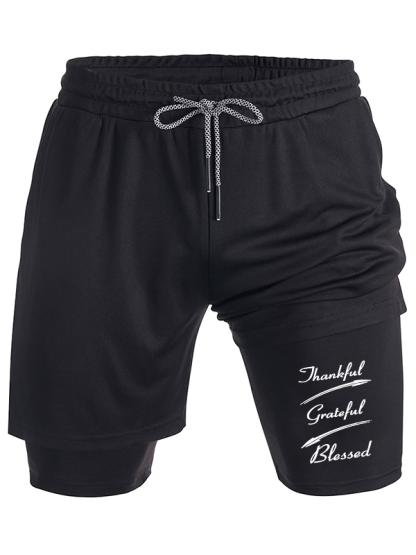 Thankful Grateful Blessed Christian Performance Shorts
