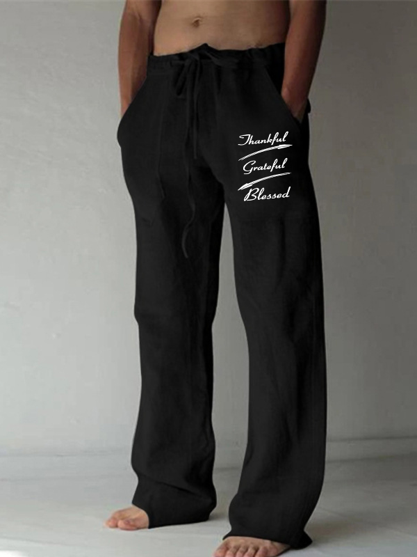 Thankful Grateful Blessed Christian Beach Pants