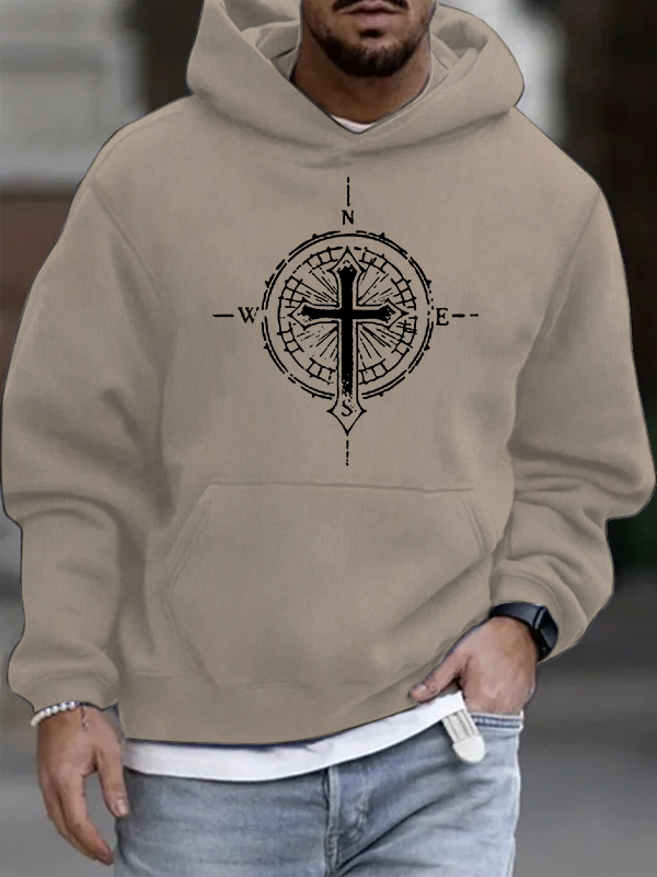 Cross Compass Christian Cotton Hoodie