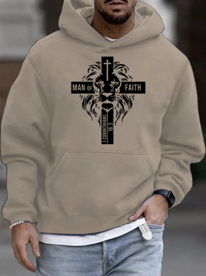 Man of Faith Christian Cotton Hoodie