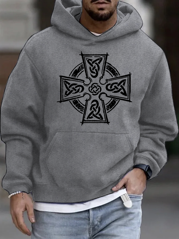 Celtic Cross Christian Cotton Hoodie