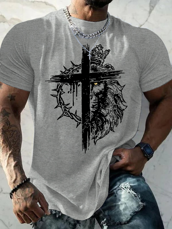 Lion of Judah Jesus God Christian Cotton T-Shirt