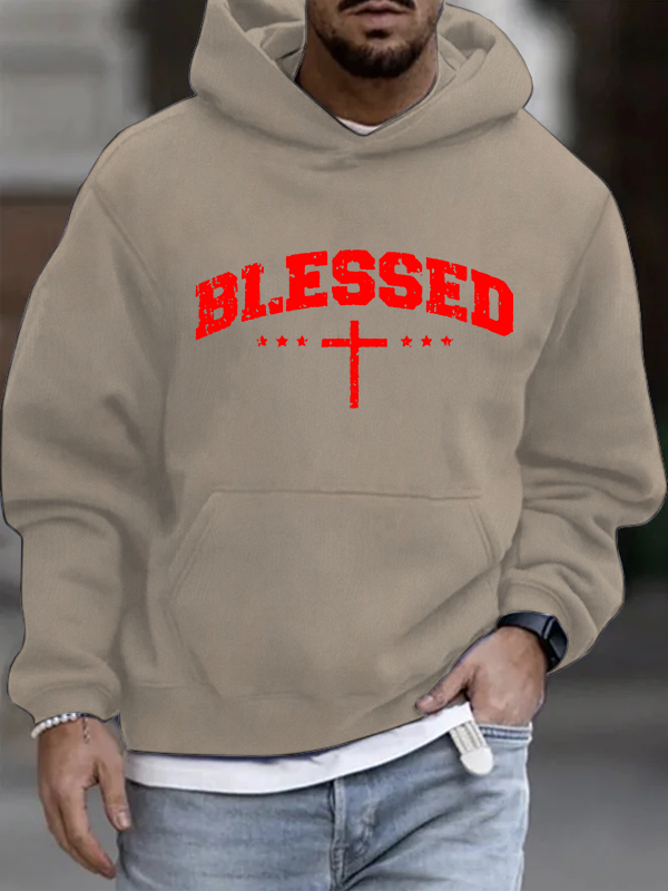 Blessed Cross  Christian Cotton Hoodie