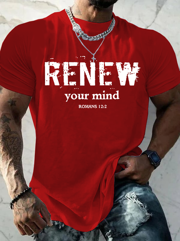 Renew Your Mind Jesus God Christian Cotton T-Shirt