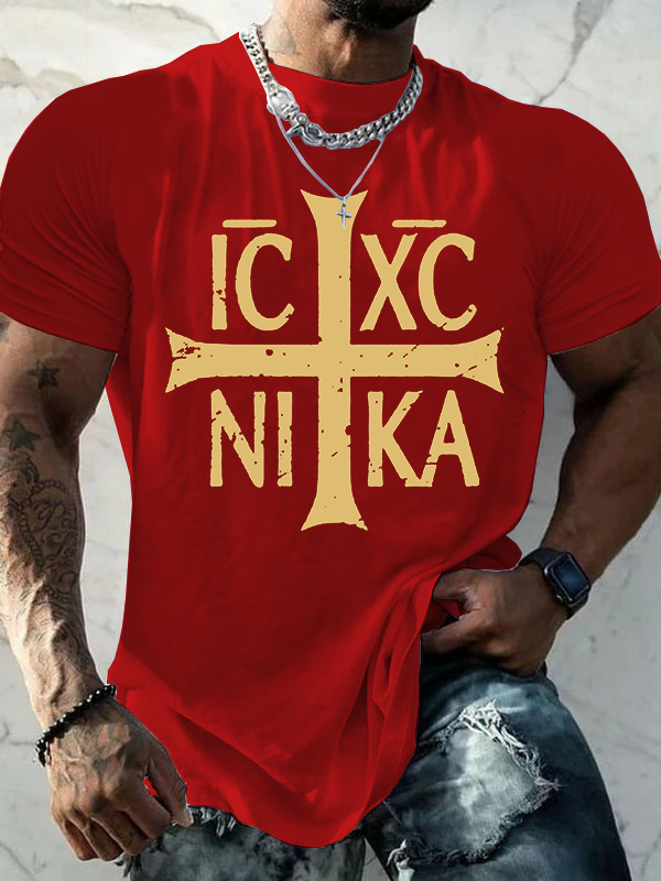 IC XC NIKA Jesus God Christian Cotton T-Shirt