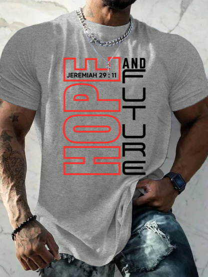 Hope and Future Jeremiah 29:11 Jesus God Christian Cotton T-Shirt