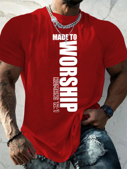 Made to Worship  Jesus God Christian Cotton T-Shirt