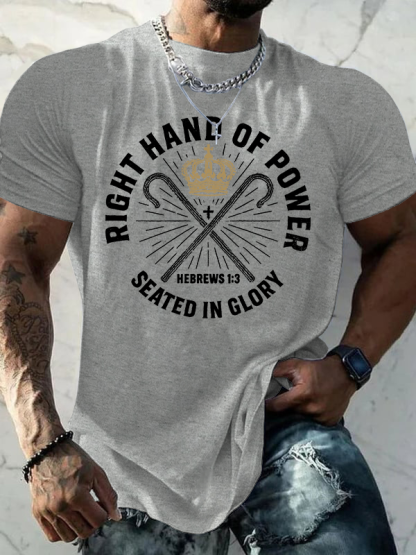 Right Hand of Power Jesus God Christian Cotton T-Shirt