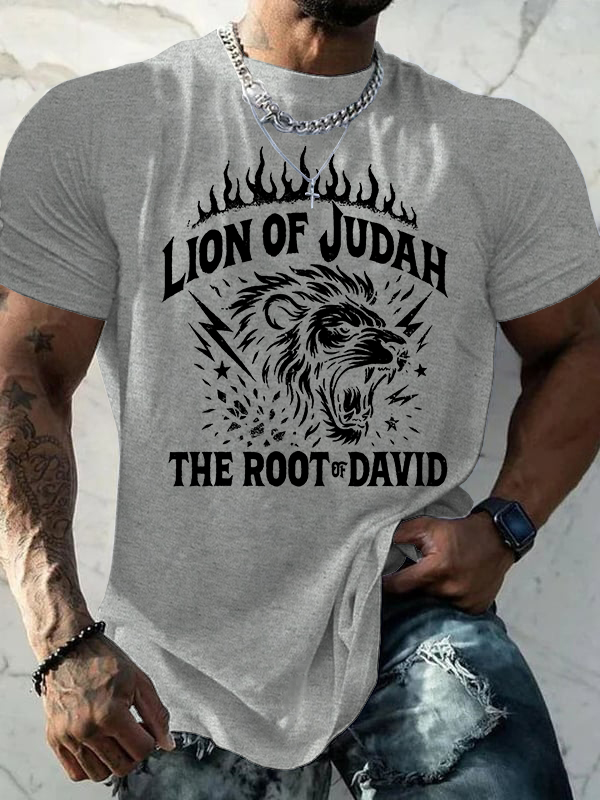 Lion of Judah Jesus God Christian Cotton T-Shirt