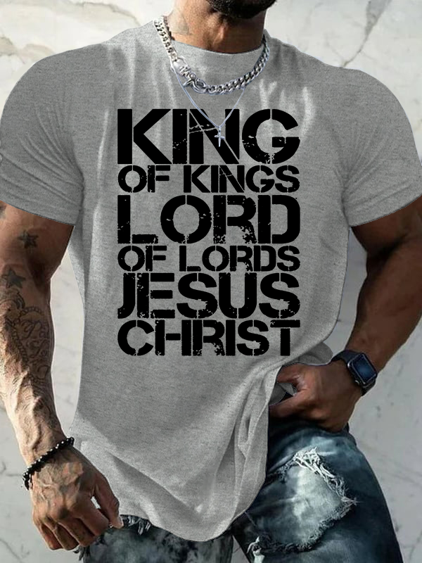 Yeshua King Of Kings Lord Of Lords Jesus God Christian Cotton T-Shirt