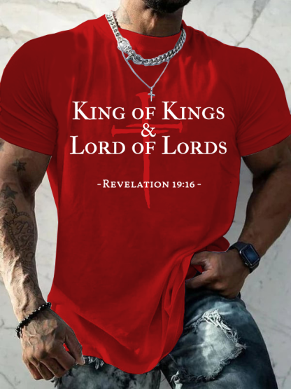King of kings & Lord of Lords  Jesus God Christian Cotton T-Shirt