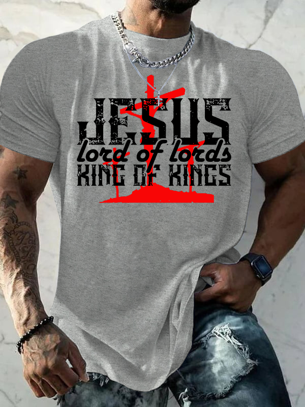 King Of Kings Lord Of Lords Jesus God Christian Cotton T-Shirt