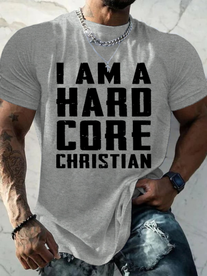 Hardcore Christian Jesus God Christian Cotton T-Shirt