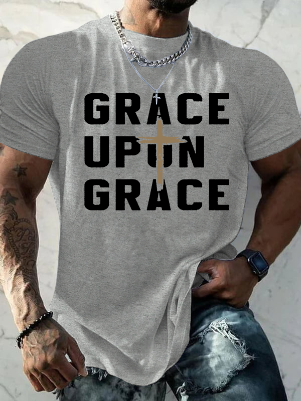 Grace Upon Grace Jesus God Christian Cotton T-Shirt