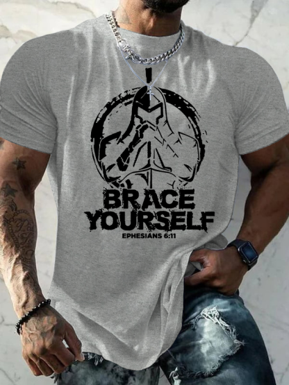 Brace Yourself  Jesus God Christian Cotton T-Shirt