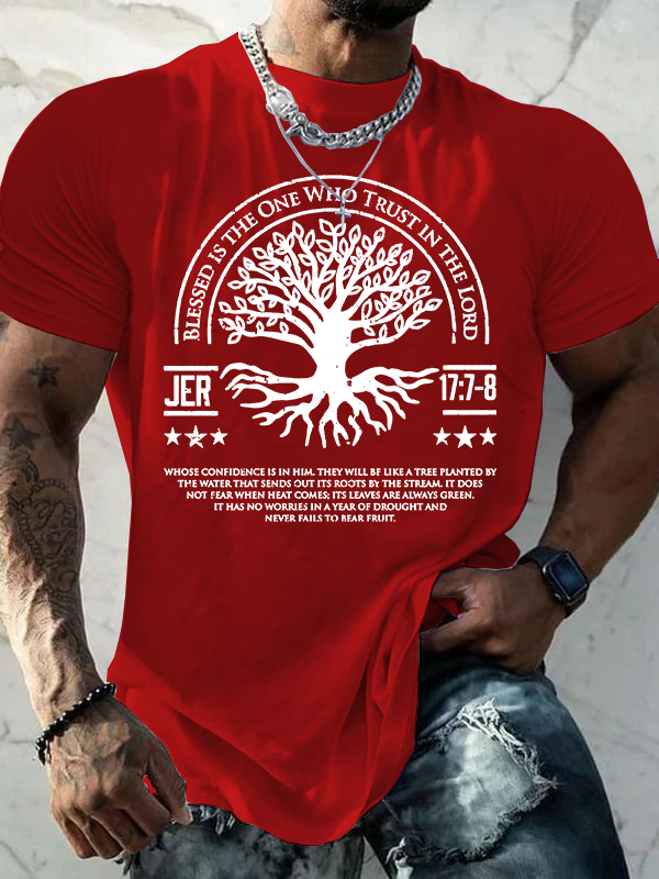 Blessed Is The One Who Trust In The Lord Jesus God Christian Cotton T-Shirt