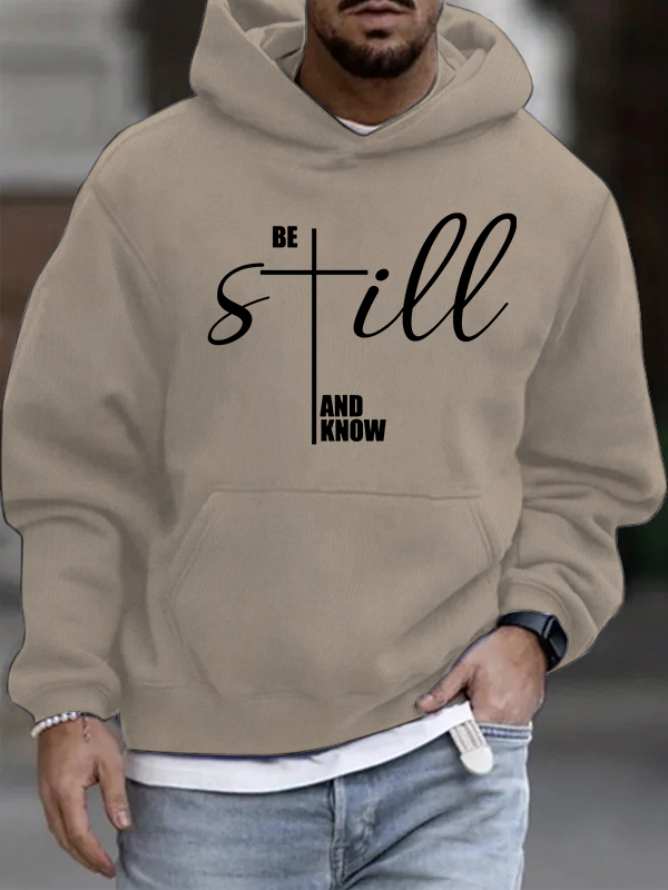 Be Still And Know Cross Christian Cotton Hoodie