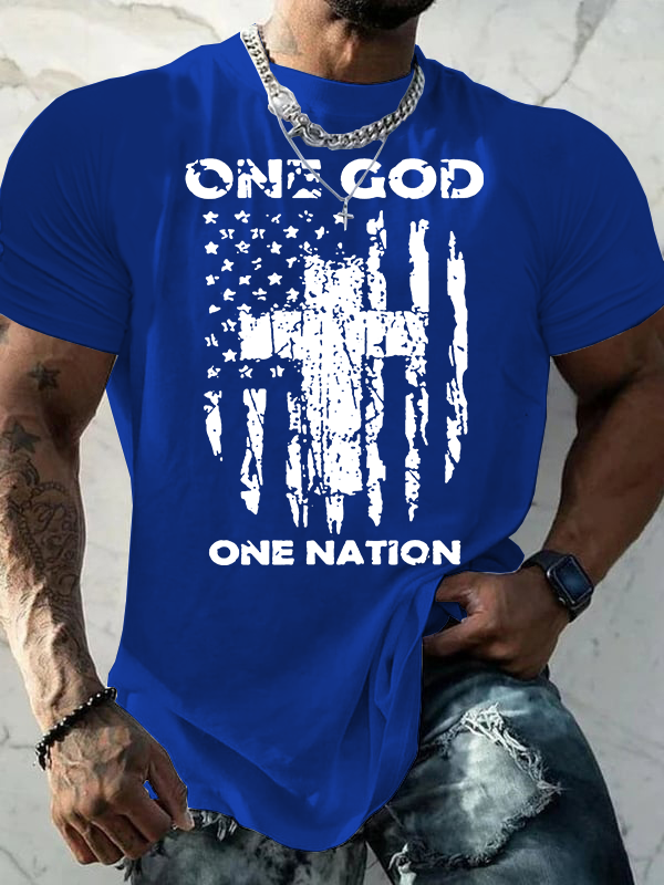 One Nation Under God Jesus God Christian Cotton T-Shirt