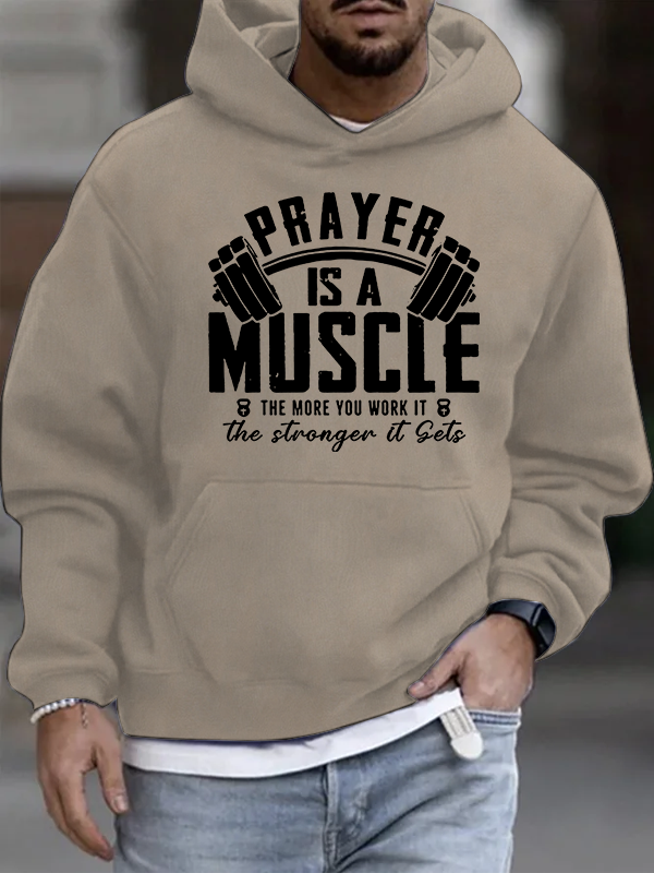 Prayer Is A Muscle Cross Christian Cotton Hoodie