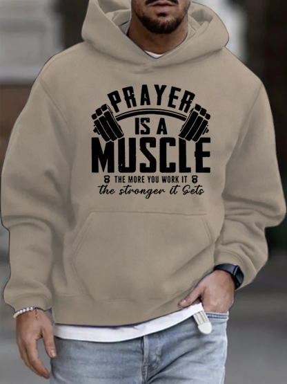 Prayer Is A Muscle Cross Christian Cotton Hoodie