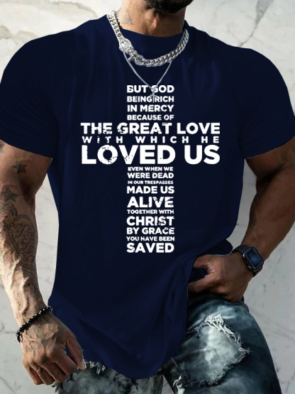 But God Being Rich In Mercy Jesus God Christian Cotton T-Shirt