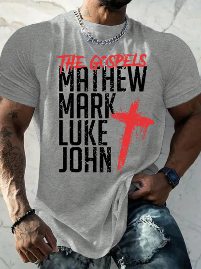 The Gospels  Matthew, Mark, Luke & John  Jesus God Christian Cotton T-Shirt