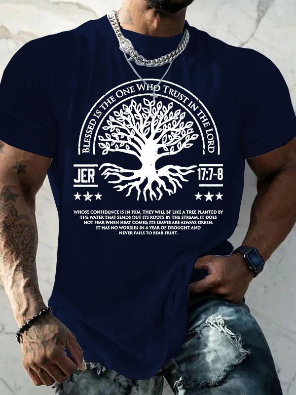 Blessed Is The One Who Trust In The Lord Jesus God Christian Cotton T-Shirt