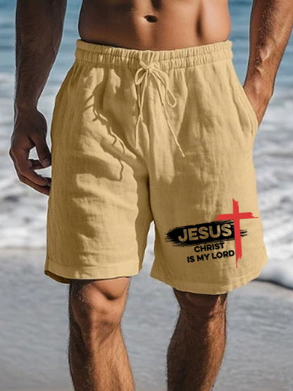 Jesus Christ Is My Lord Christian Beach Shorts