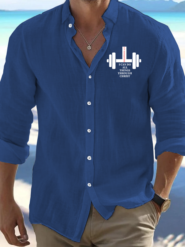 Fitness Philippians 4 : 13 Christian Resort Casual Shirt