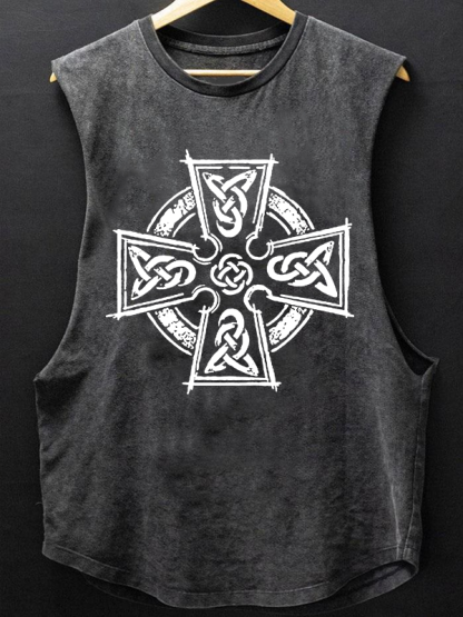 Celtic Cross Christian Washed Tank