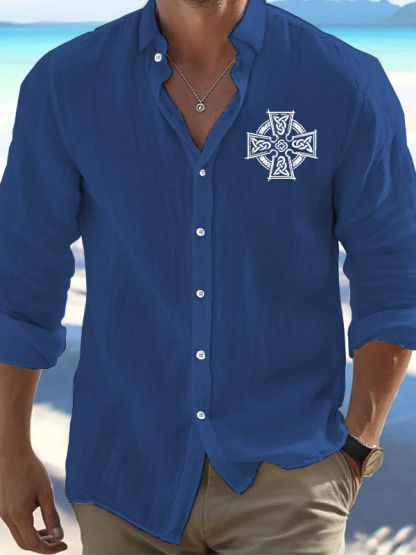 Celtic Cross Christian Resort Casual Shirt