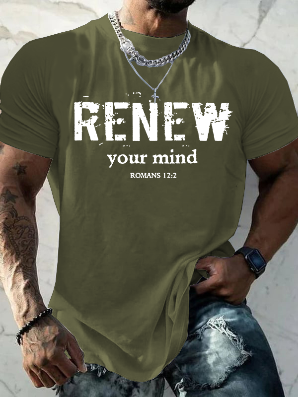 Renew Your Mind Jesus God Christian Cotton T-Shirt